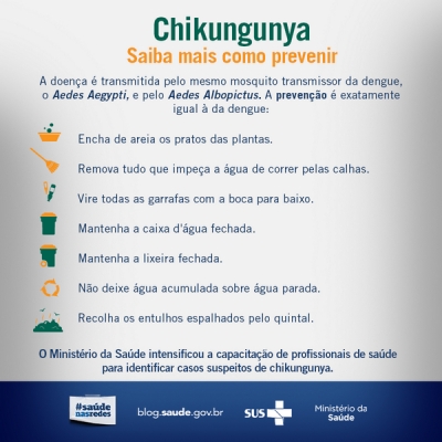 Ministério da Saúde atualiza situação do vírus Chikungunya 